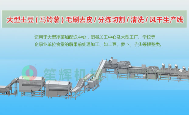 翠屏连续式土豆去皮清洗切割风干生产线